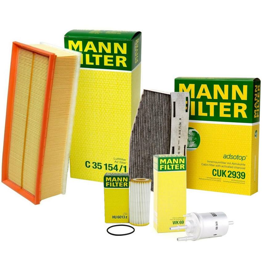 VW Air / Cabin Air / Fuel / Engine Oil Filter Kit 1K1819653B - MANN-FILTER 3725240KIT